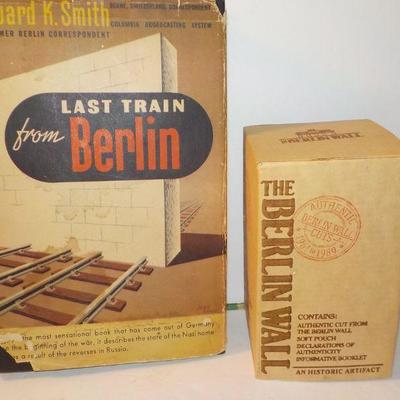" The Actual Berlin Wall pieces and The last train from Berlin Book".