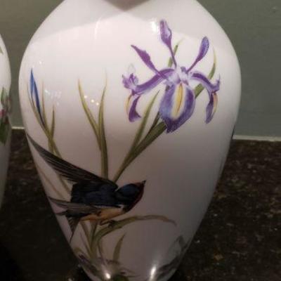 2 Japanese Porcelain Bird Vases