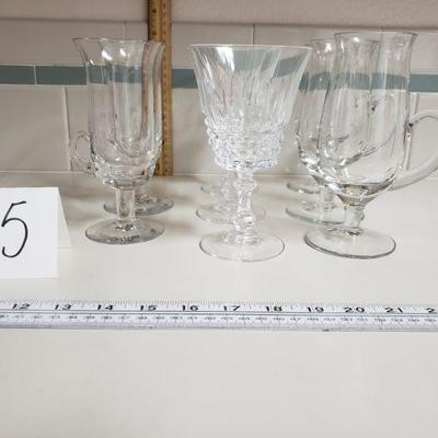 Lot 35: (2) Sizes of Irish Coffee Mugs & (3) Wine Goblets