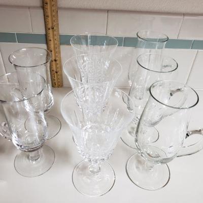 Lot 35: (2) Sizes of Irish Coffee Mugs & (3) Wine Goblets