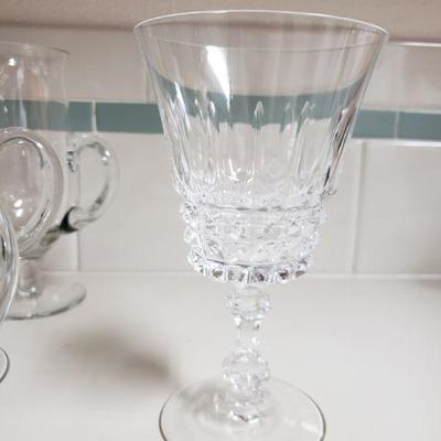 Lot 35: (2) Sizes of Irish Coffee Mugs & (3) Wine Goblets