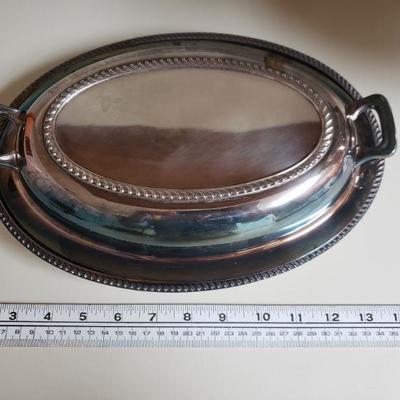 Lot 41: Silverplate Champagne Bucket and Serving Dish with Lid