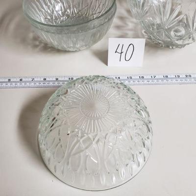 Lot 40:  Glass Bowls Lot