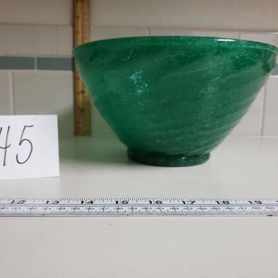 Lot 45: Vintage Green Blown Glass Bowl