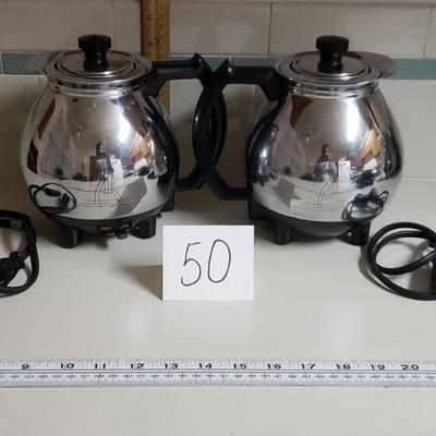 Lot 50: (2) Mid Century Electric Coffee Pots