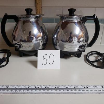 Lot 50: (2) Mid Century Electric Coffee Pots