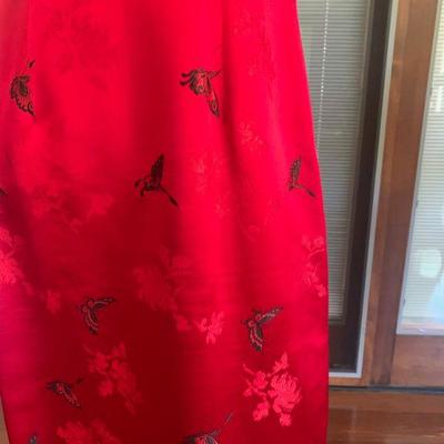 IB 31  RED SUSIE WONG STYLE ASIAN DRESS FULL LENGTH