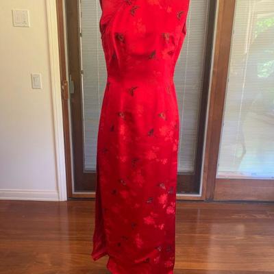 IB 31  RED SUSIE WONG STYLE ASIAN DRESS FULL LENGTH