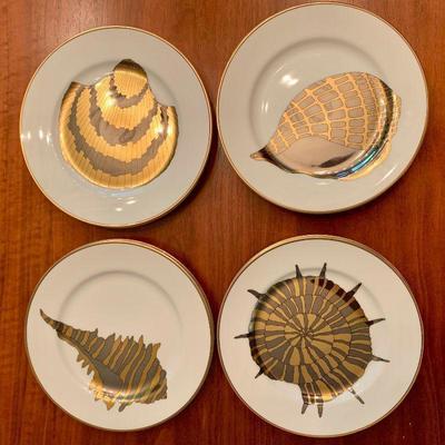 LOT 108   VINTAGE 80s FITZ & FLOYD COQUILLES COMBINEES SEA SHELL PLATES JAPAN