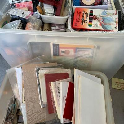LOT 122  OVER 200 STAMP BLOCKS PAPERS TOOLS RIBBON CRAFTS HOBBY SCRAPBOOKING