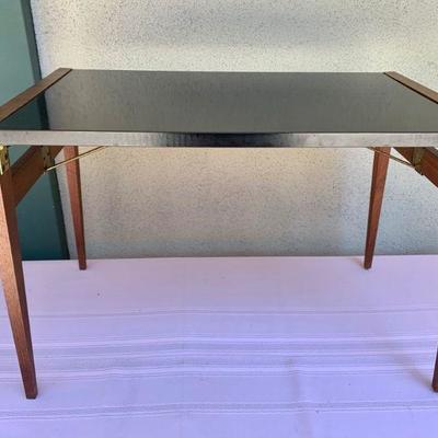LOT 154  MCM FOLDING SIDE TABLE JOHN KEAL for BROWN SALTMAN 