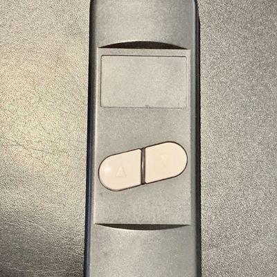 AEC 158  OKIN LIFT CHAIR BLACK LEATHER METAL TACKS 