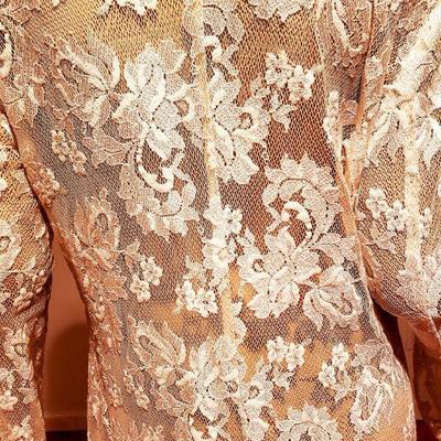 Vtg Opera Coat Lace Layering Ruffle  slit Bell Sleeves  
