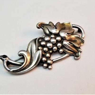 Lot #329  Vintage Sterling Silver Viking Craft Brooch - heavy
