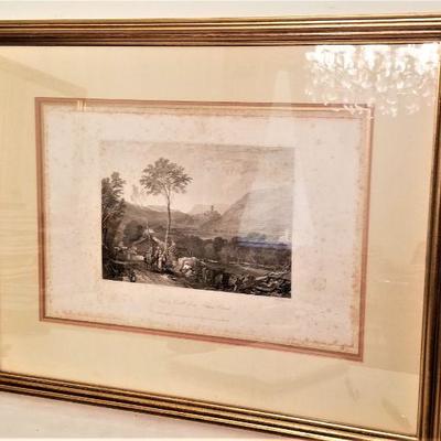 Lot #333  Nice Pair of Antique British Engravings - Framed - Romantic Scenes - 1822
