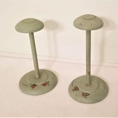 Lot #334  Sweet pair of Antique children's hat stands
