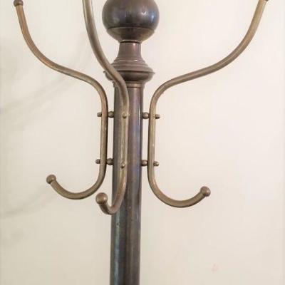 Lot #337  Vintage Brass Hall Tree