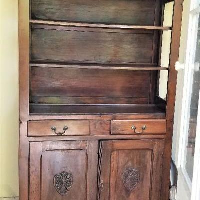 Lot #343  Antique Primitive Kitchen Cabinet - a classic