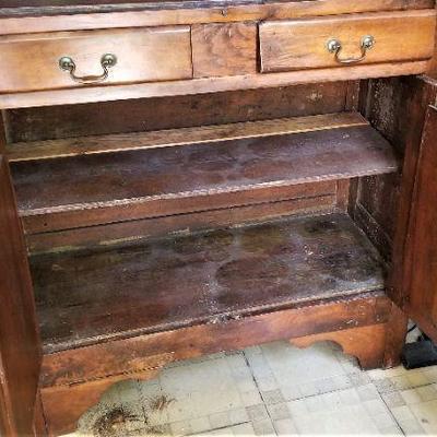 Lot #343  Antique Primitive Kitchen Cabinet - a classic