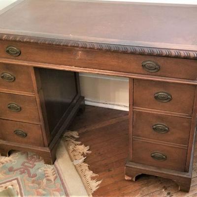 Lot #345  Vintage Knee-Hole Desk