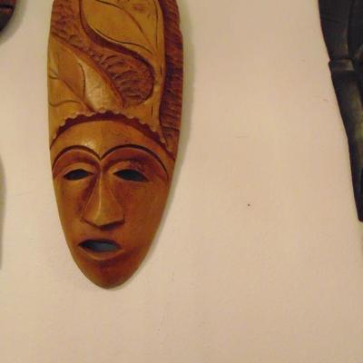 African Wood Face Wall Hanging Wooden Statue Mask