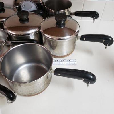 Lot 51: Revere Ware Pots with Lids and Pressure Cooker Lids