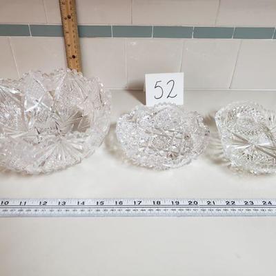 Lot 52: (3) Cut Crystal Bowls