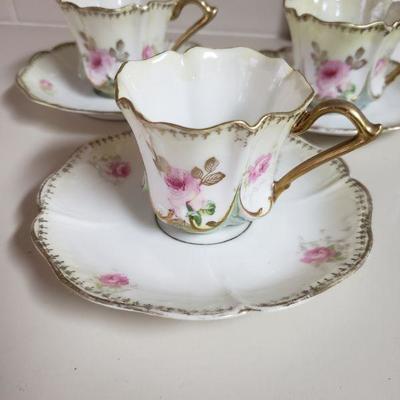 Lot 56: Antique Prussian Demitasse Cups 2 sets of 3