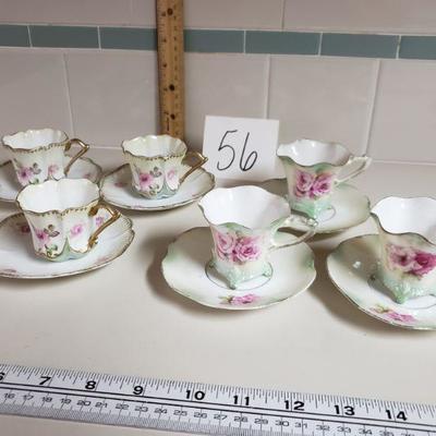 Lot 56: Antique Prussian Demitasse Cups 2 sets of 3
