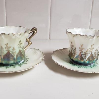 Lot 57: Unmarked Antique Demitasse Cups and Saucers