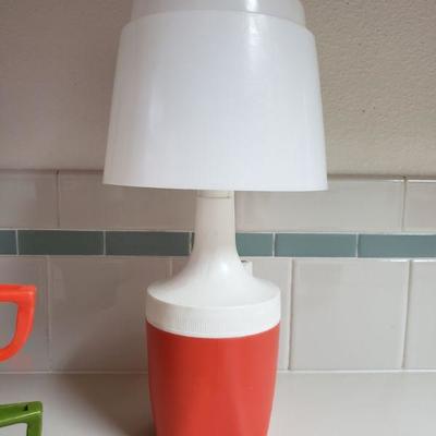 Lot 58: Mid Century Modern Mugs, Travel Tumblers and Lantern 