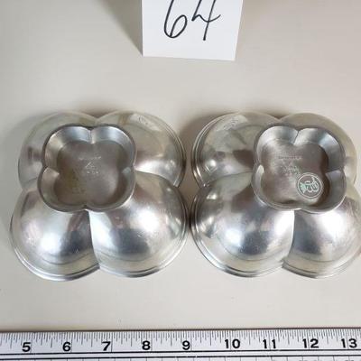 Lot 64: Danmark Pewter Flower Dishes (2)