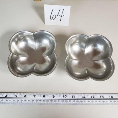 Lot 64: Danmark Pewter Flower Dishes (2)