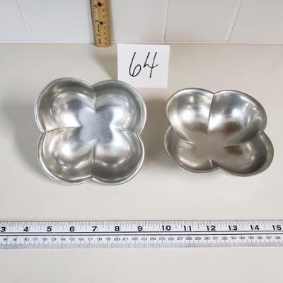Lot 64: Danmark Pewter Flower Dishes (2)