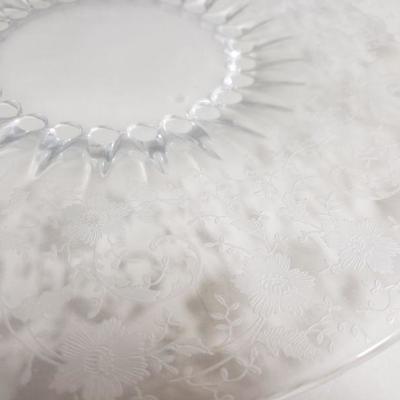 Lot 72: Etched Flower Dish Lot