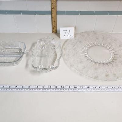 Lot 72: Etched Flower Dish Lot