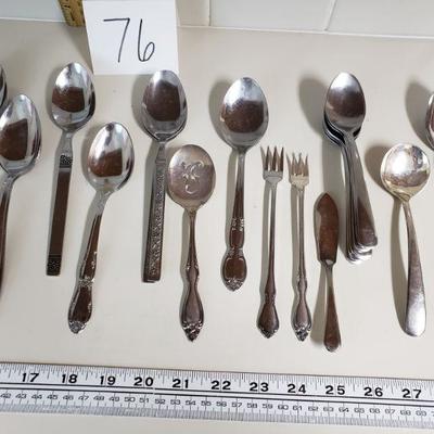 Lot 76: Mixed Flatware Lot
