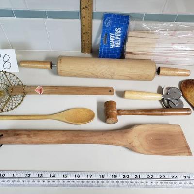 Lot 78: Vintage Wood Utensils Lot