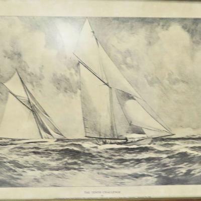 The TENTH CHALLENGE Royal Yacht Squadron 1885 Ship ART L.A. Shafer '99 Signed