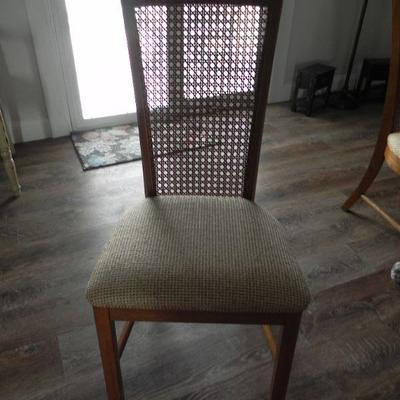 LOT 12  SHABBY CHIC TABLE & CANE BACK CHAIRS