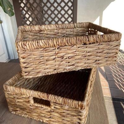 POTTERY BARN seagrass utility pantry baskets - 2 x XL baskets
