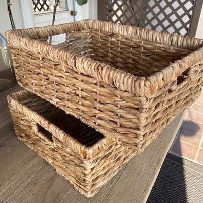 POTTERY BARN SEAGRASS UTILITY PANTRY BASKETS