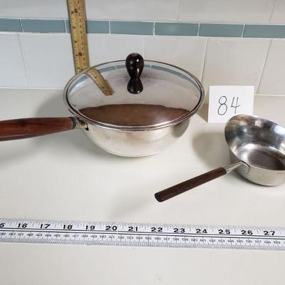 Lot 84: Mid Century Cooking Pot & Sauce Pan