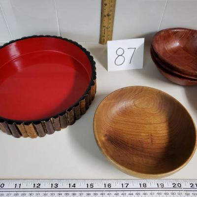 Lot 87: Mid Century Wood Bowl lot