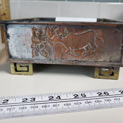 Lot 98: (2)Vintage Chinese Planters one with Gemstones 