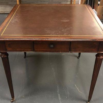 #118 Drexel Game TABLE with 4 Drawers and leather top 