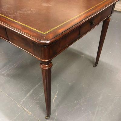 #118 Drexel Game TABLE with 4 Drawers and leather top 
