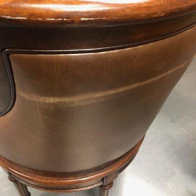 #119 2 Drexel Barrell / Game Chairs with Leather covers