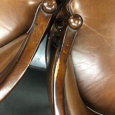 #119 2 Drexel Barrell / Game Chairs with Leather covers