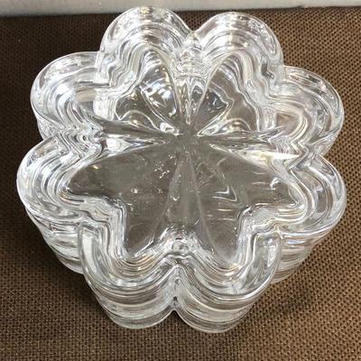 #155 Leaded Crystal 2 section dish with lid